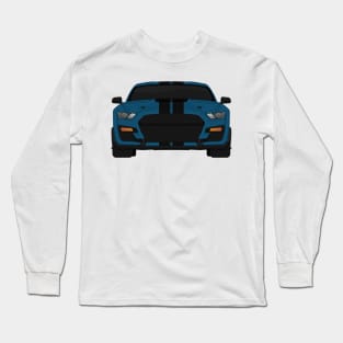 Shelby GT500 2020 Performance-Blue + Black Stripes Long Sleeve T-Shirt